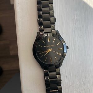 Michael Kors Black and Gold Watch
